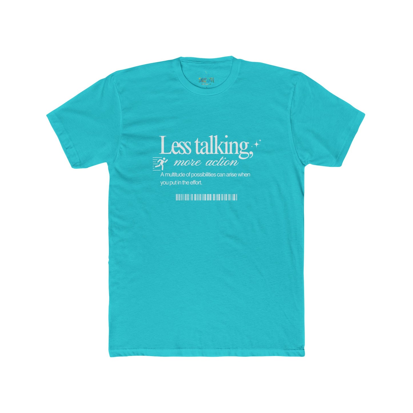 Action Motivational Tee, Unisex Cotton Crew Shirt, Inspirational Top, Casual Wear, Gift for Creatives, Everyday Essentials