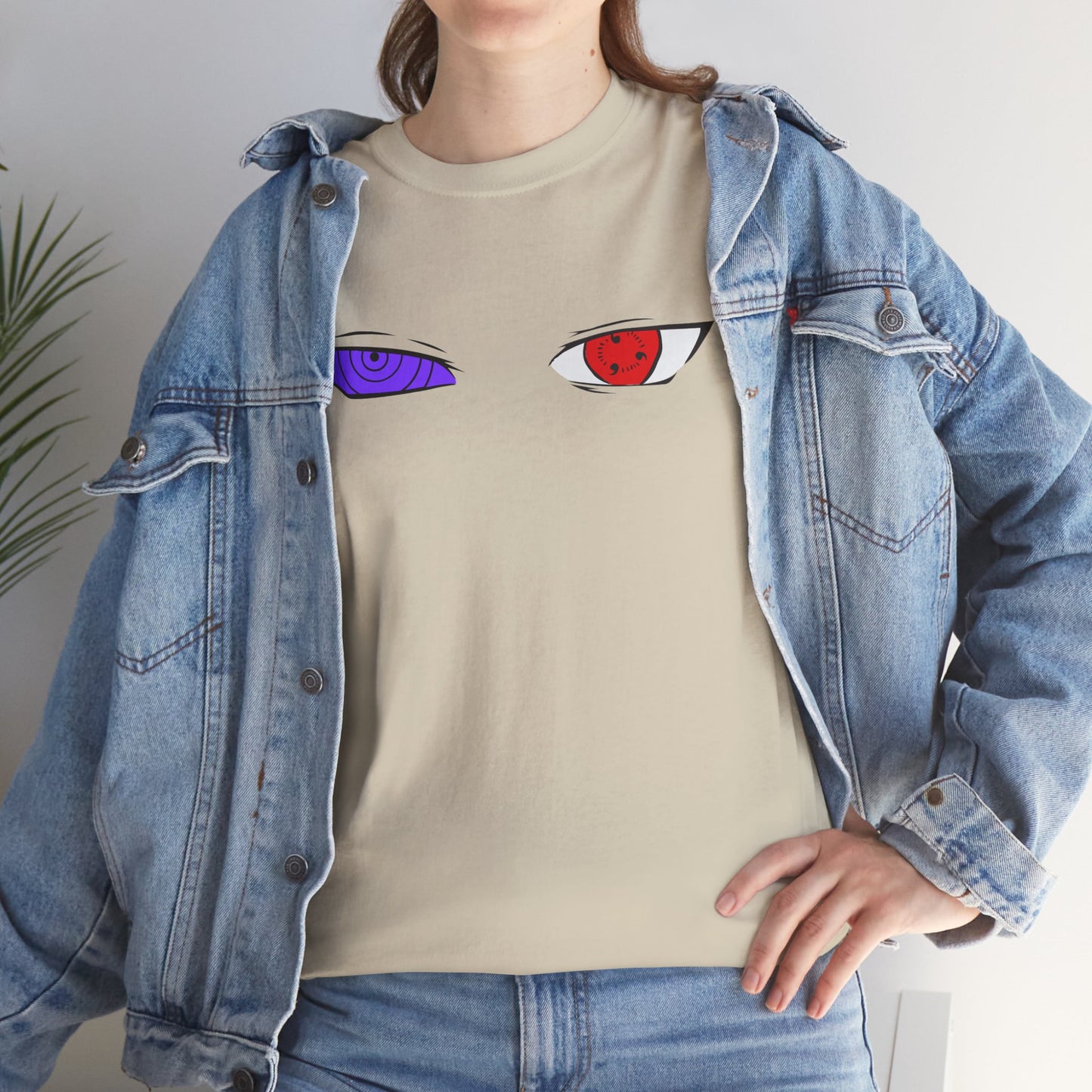 Mystical Eyes Unisex Heavy Cotton Tee, Graphic T-Shirt, Anime Tee, Casual Wear, Gift for Anime Fans, Streetwear Style