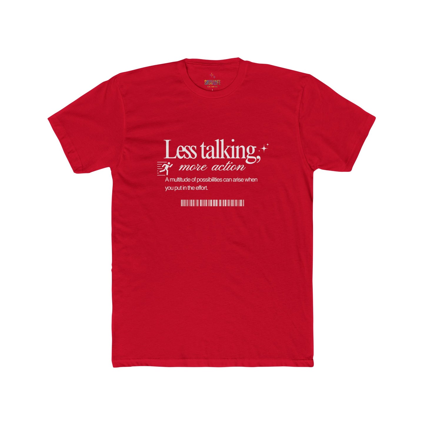Action Motivational Tee, Unisex Cotton Crew Shirt, Inspirational Top, Casual Wear, Gift for Creatives, Everyday Essentials