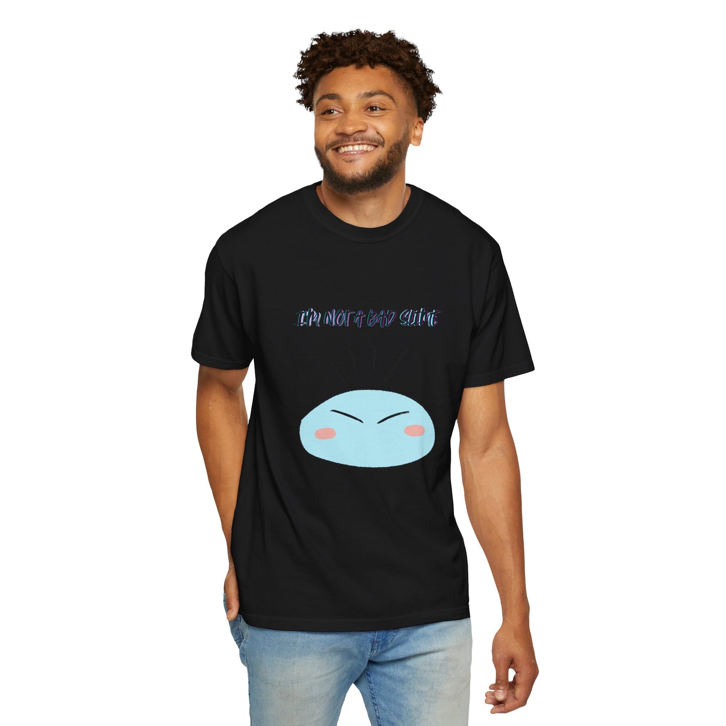 Funny Unisex T-Shirt – "I'm Not a Bad Slime" Tee – Cute Gift for Gamers, Comedians, Casual Wear, Birthdays, or Holidays