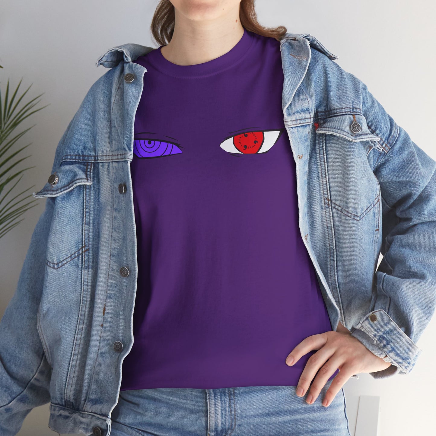 Mystical Eyes Unisex Heavy Cotton Tee, Graphic T-Shirt, Anime Tee, Casual Wear, Gift for Anime Fans, Streetwear Style