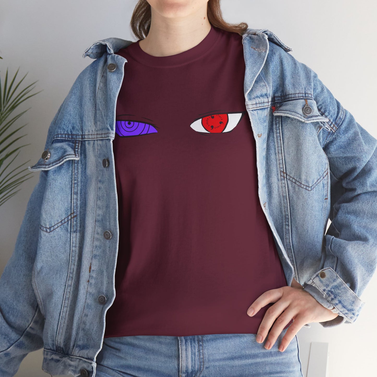 Mystical Eyes Unisex Heavy Cotton Tee, Graphic T-Shirt, Anime Tee, Casual Wear, Gift for Anime Fans, Streetwear Style