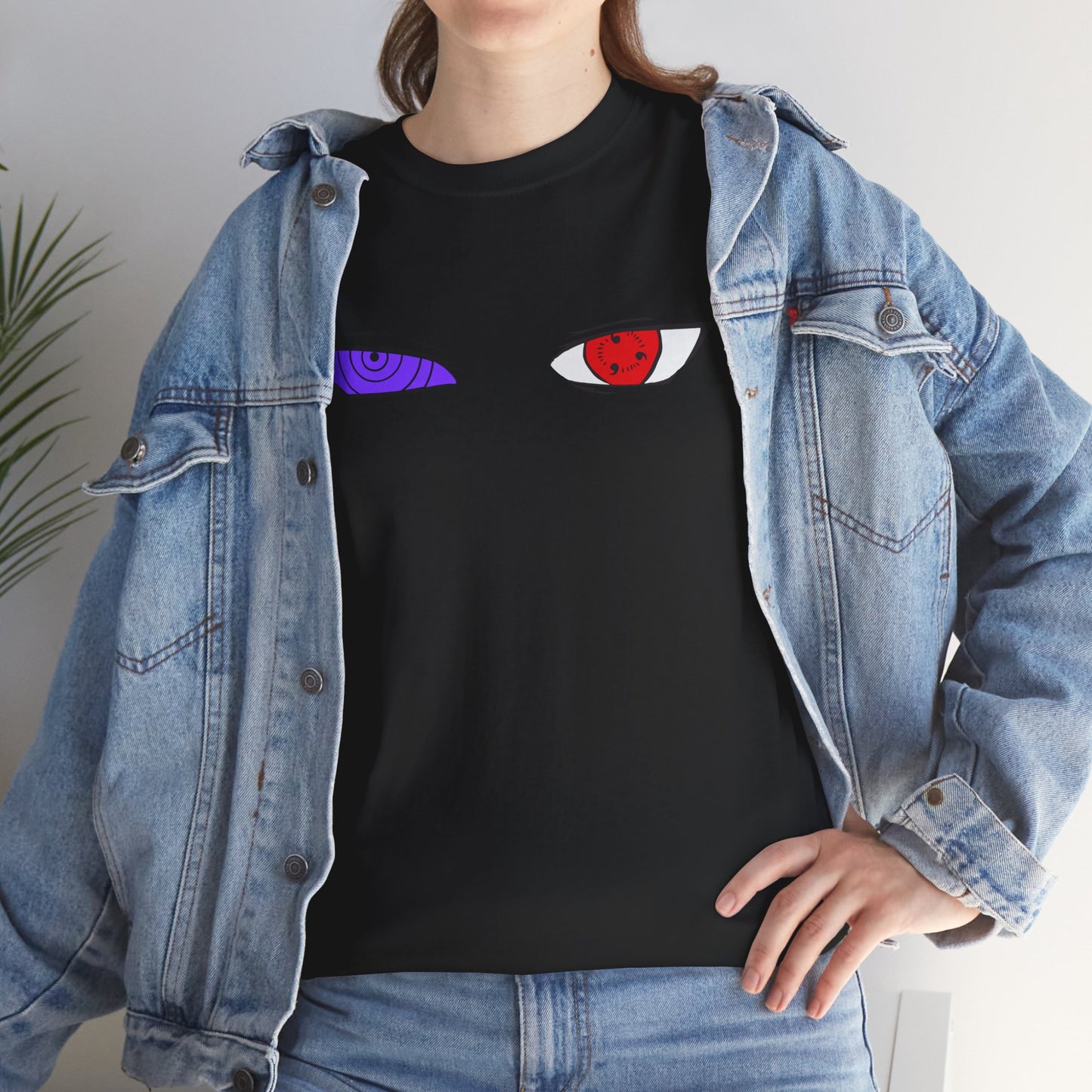 Mystical Eyes Unisex Heavy Cotton Tee, Graphic T-Shirt, Anime Tee, Casual Wear, Gift for Anime Fans, Streetwear Style