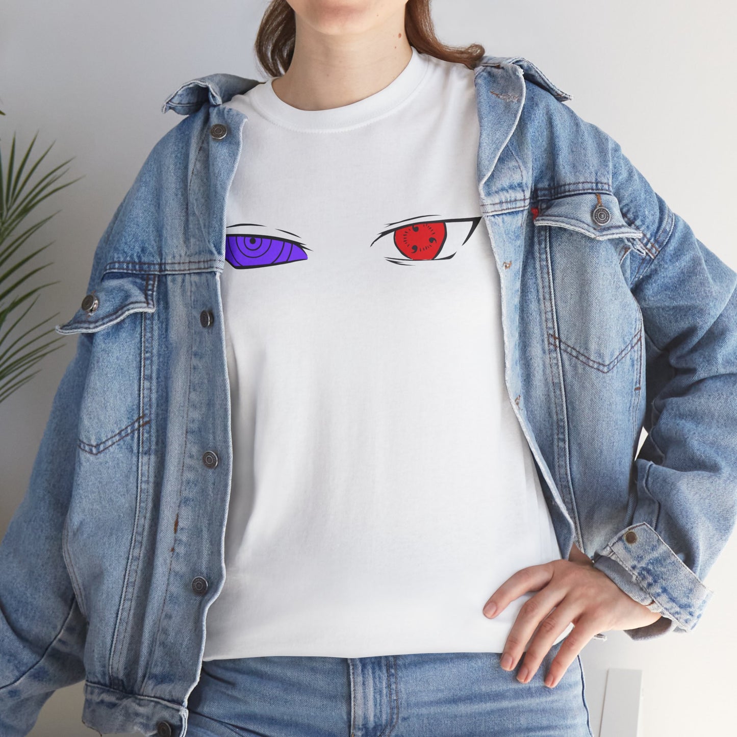 Mystical Eyes Unisex Heavy Cotton Tee, Graphic T-Shirt, Anime Tee, Casual Wear, Gift for Anime Fans, Streetwear Style