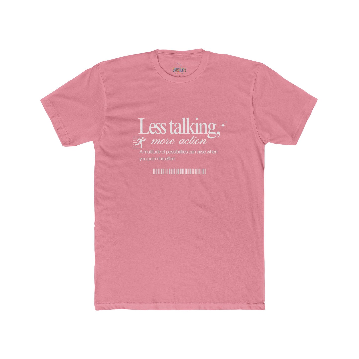Action Motivational Tee, Unisex Cotton Crew Shirt, Inspirational Top, Casual Wear, Gift for Creatives, Everyday Essentials