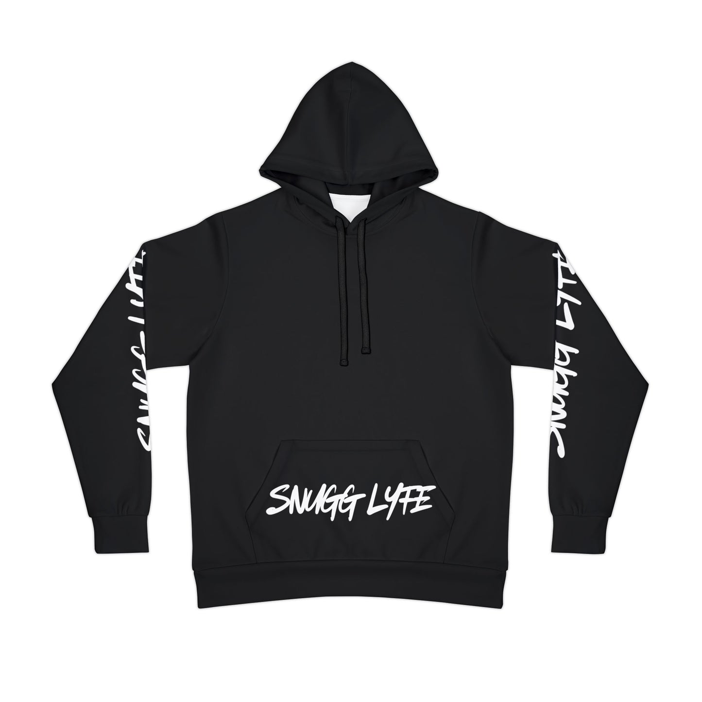 Athletic Hoodie — "SNUGG LYFE" Graphic Pullover with Sleeve Script