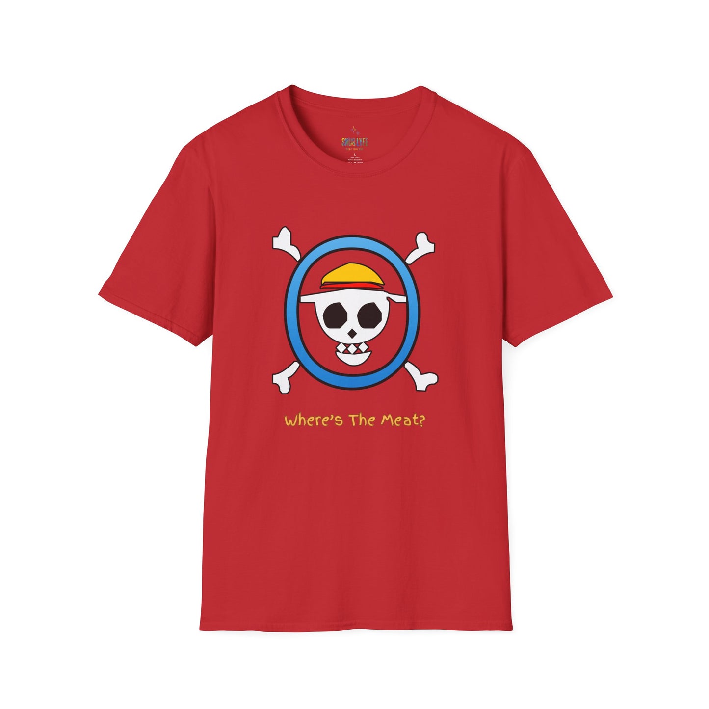 Playful Luffy Inspired Graphic Tee for Casual Wear, Perfect for Fans, Gift for Birthdays, Fun Statement Shirt, Unisex Tee, Novelty Gift