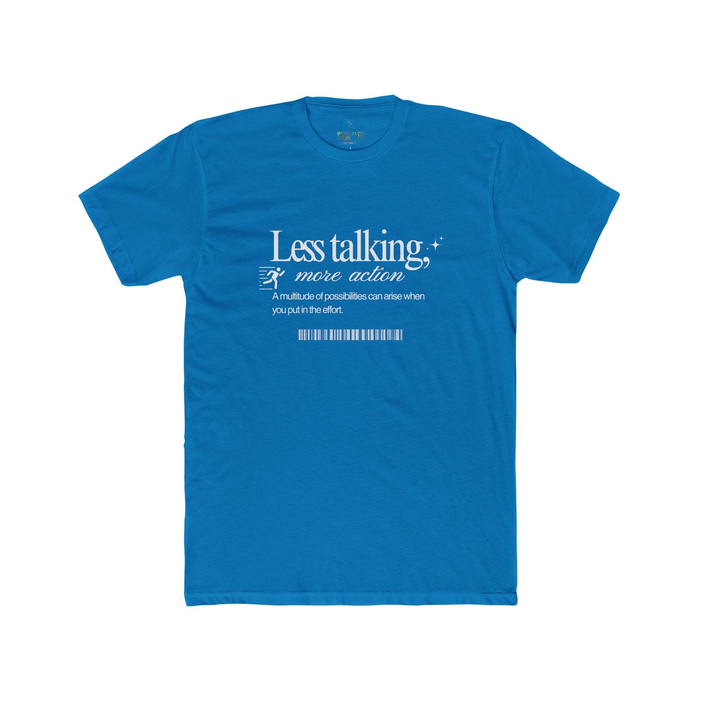 Action Motivational Tee, Unisex Cotton Crew Shirt, Inspirational Top, Casual Wear, Gift for Creatives, Everyday Essentials