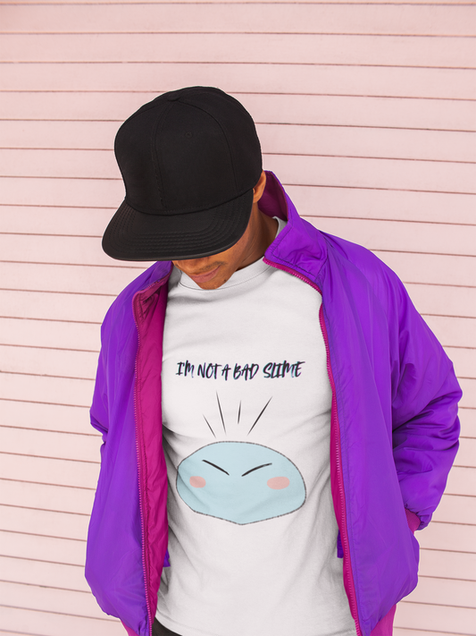 Funny Unisex T-Shirt – "I'm Not a Bad Slime" Tee – Cute Gift for Gamers, Comedians, Casual Wear, Birthdays, or Holidays