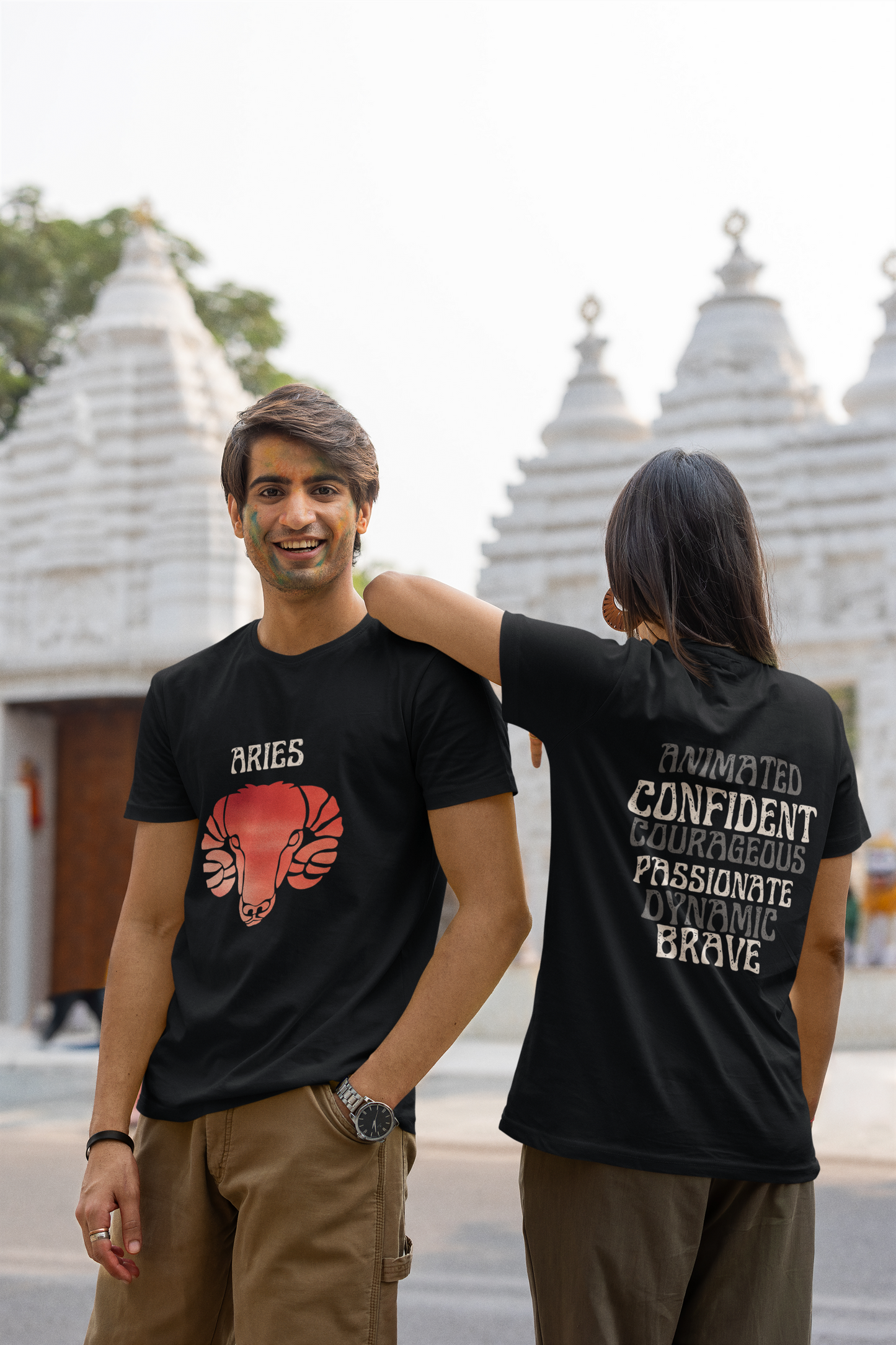 Aries Zodiac Crew Tee, Astrology Shirt, Unisex T-Shirt, Horoscope Apparel, Gift for Aries Season, Confidence and Courage Tee