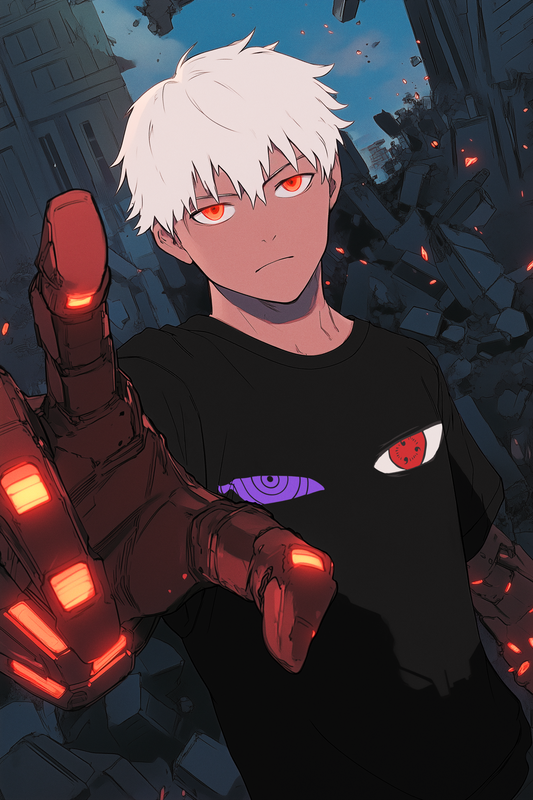 Mystical Eyes Unisex Heavy Cotton Tee, Graphic T-Shirt, Anime Tee, Casual Wear, Gift for Anime Fans, Streetwear Style