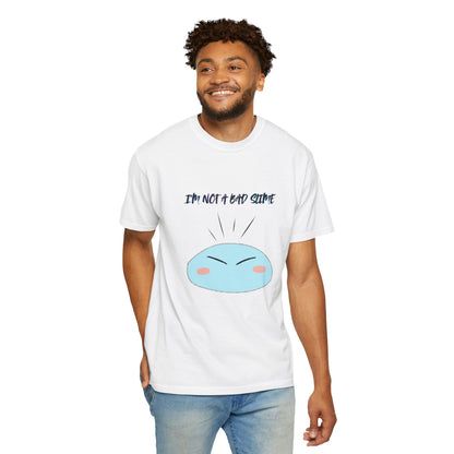 Funny Unisex T-Shirt – "I'm Not a Bad Slime" Tee – Cute Gift for Gamers, Comedians, Casual Wear, Birthdays, or Holidays