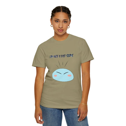 Funny Unisex T-Shirt – "I'm Not a Bad Slime" Tee – Cute Gift for Gamers, Comedians, Casual Wear, Birthdays, or Holidays