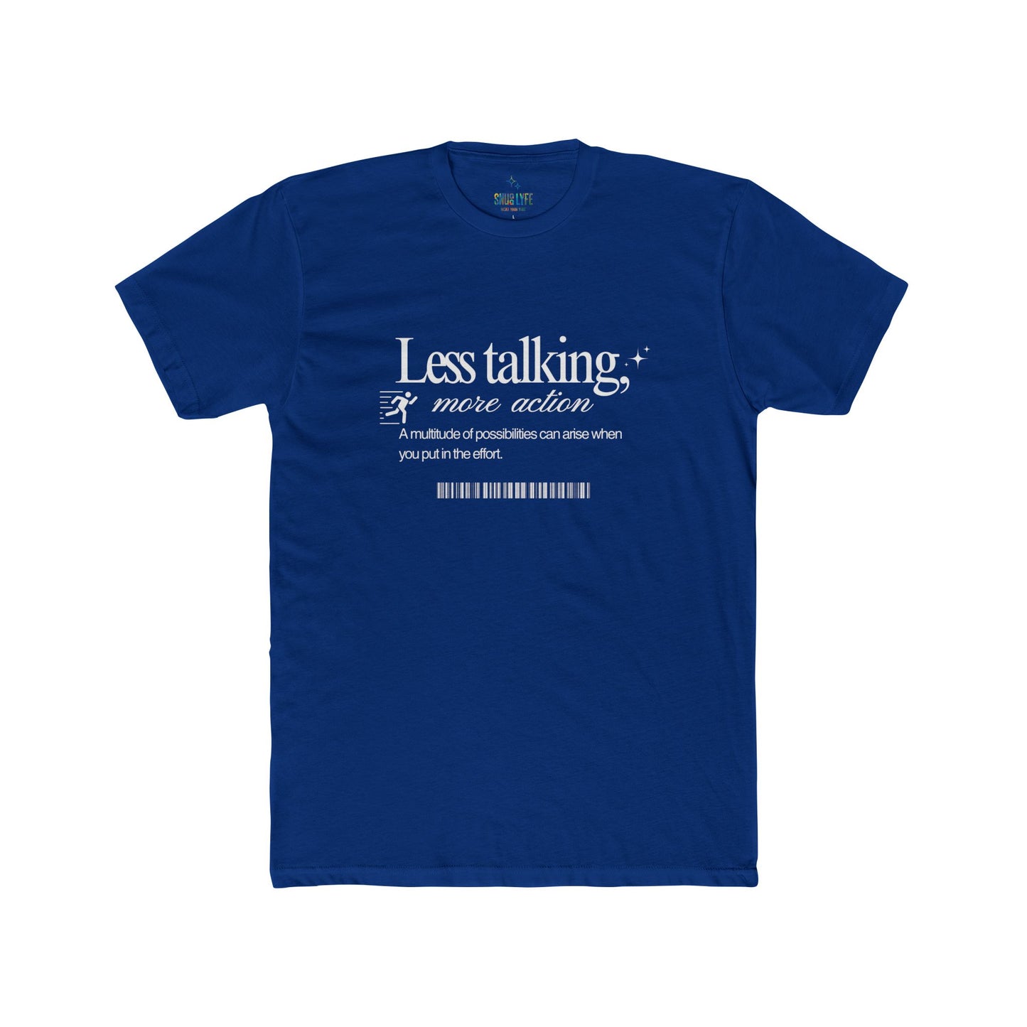 Action Motivational Tee, Unisex Cotton Crew Shirt, Inspirational Top, Casual Wear, Gift for Creatives, Everyday Essentials