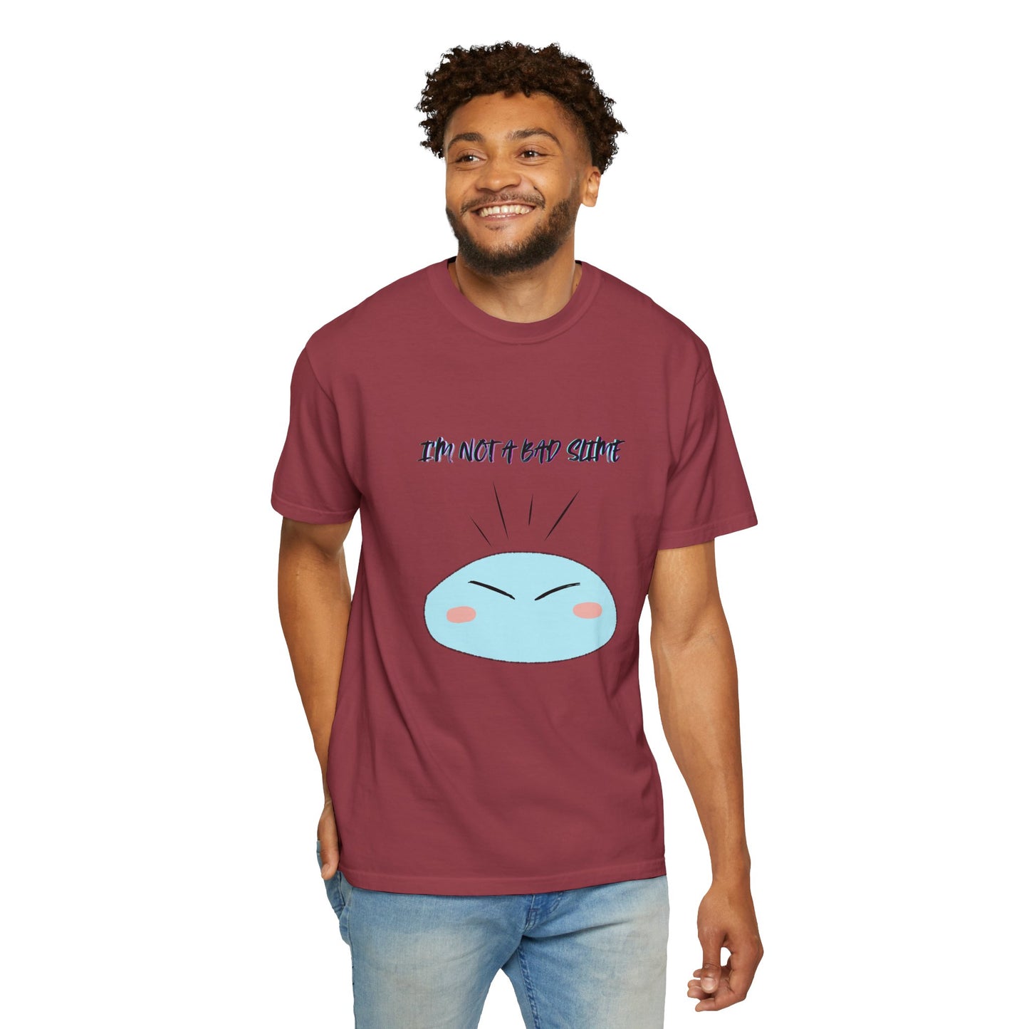 Funny Unisex T-Shirt – "I'm Not a Bad Slime" Tee – Cute Gift for Gamers, Comedians, Casual Wear, Birthdays, or Holidays