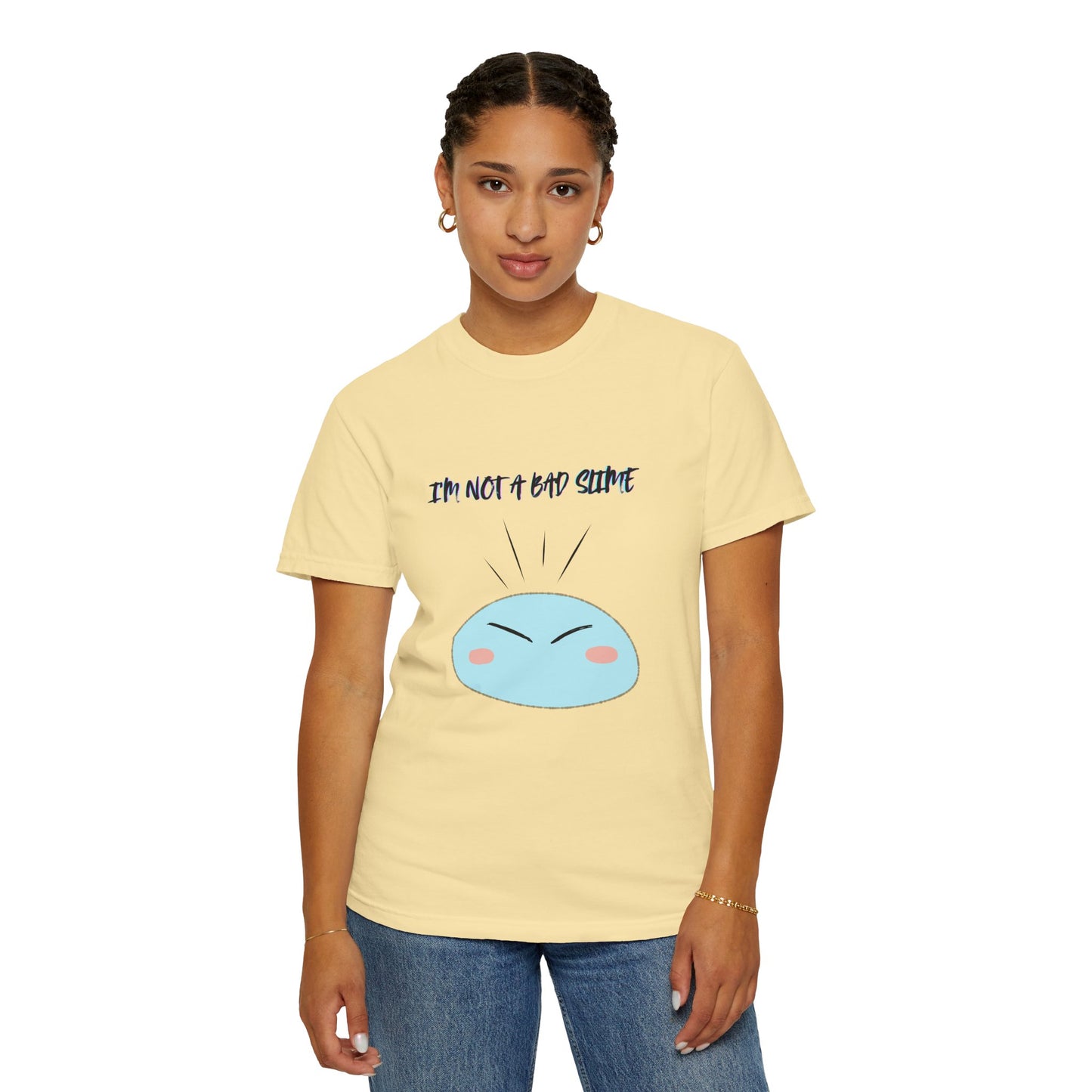 Funny Unisex T-Shirt – "I'm Not a Bad Slime" Tee – Cute Gift for Gamers, Comedians, Casual Wear, Birthdays, or Holidays