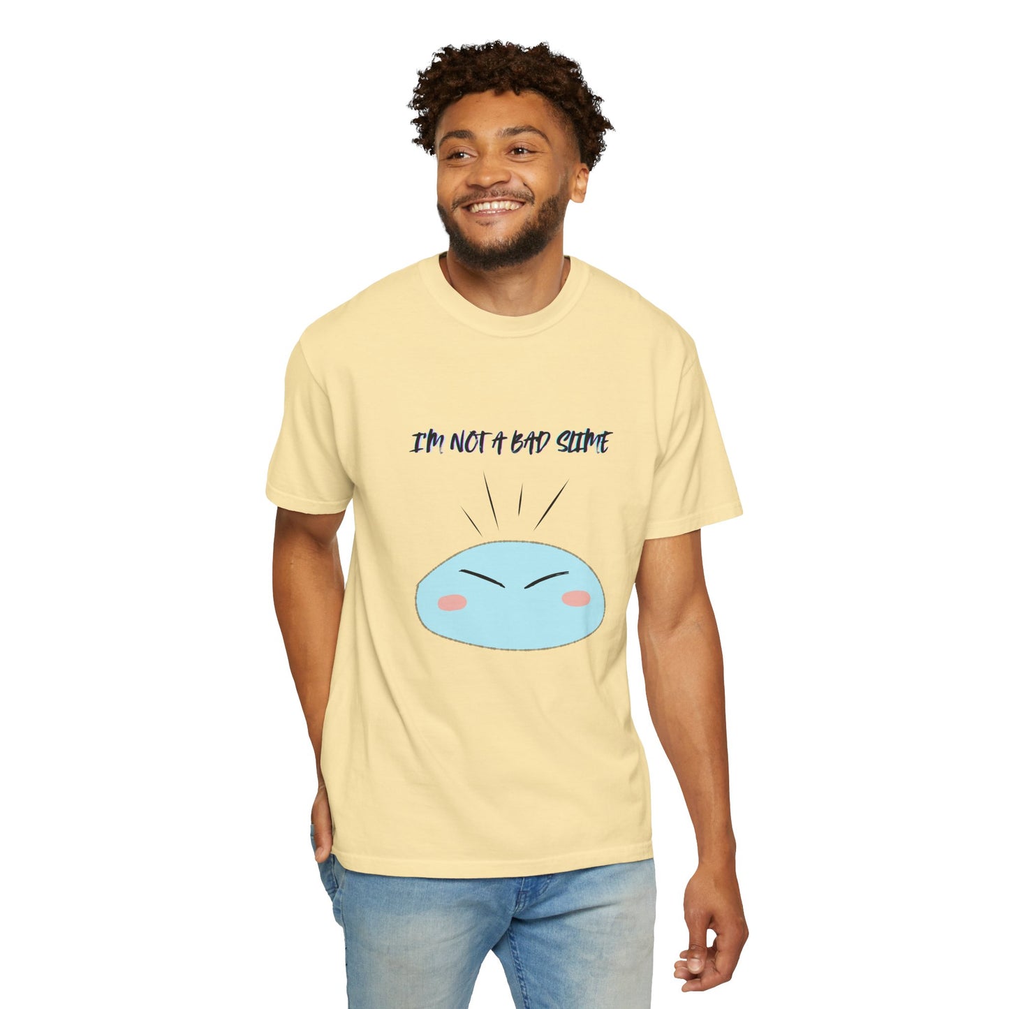 Funny Unisex T-Shirt – "I'm Not a Bad Slime" Tee – Cute Gift for Gamers, Comedians, Casual Wear, Birthdays, or Holidays